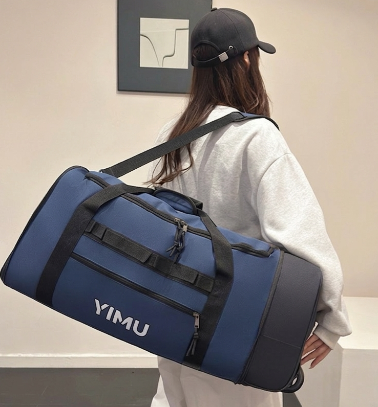 FoldGo 附滾輪大容量旅行包 拖行示範